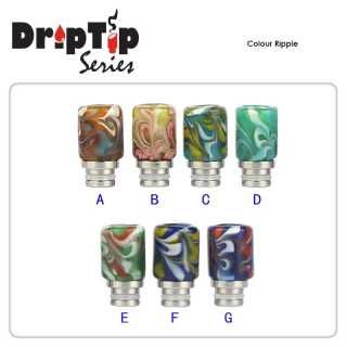 Drip Tip 510 - Colour Ripple (sklo+nerez.ocel) Green Sound