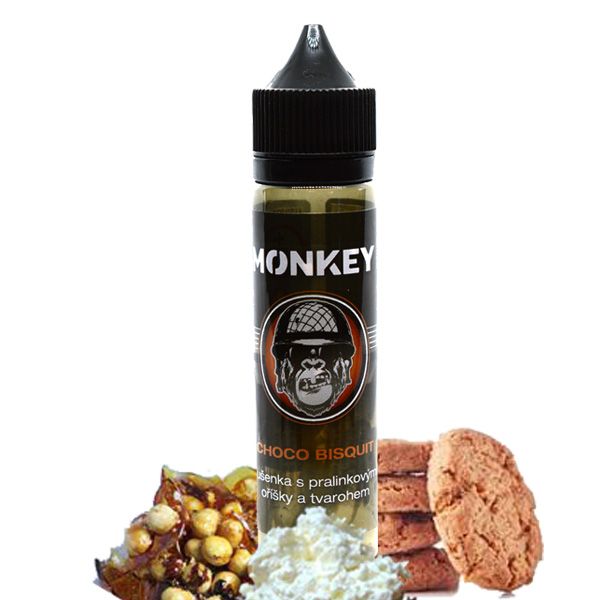 CHOCO BISQUIT / Sušenka s pralinkovými oříšky - Monkey shake&vape 12ml Monkey liquid