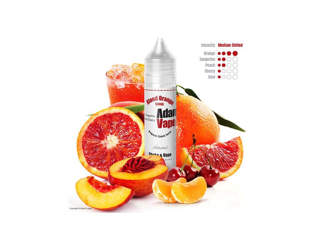 BLOOD ORANGE SLUSH / ledová tříšť s červeným pomerančem - ADAM´S VAPE shake&vape 12ml